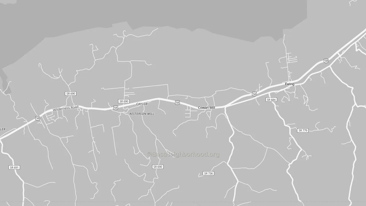 Transit Grade map of Caylor, VA