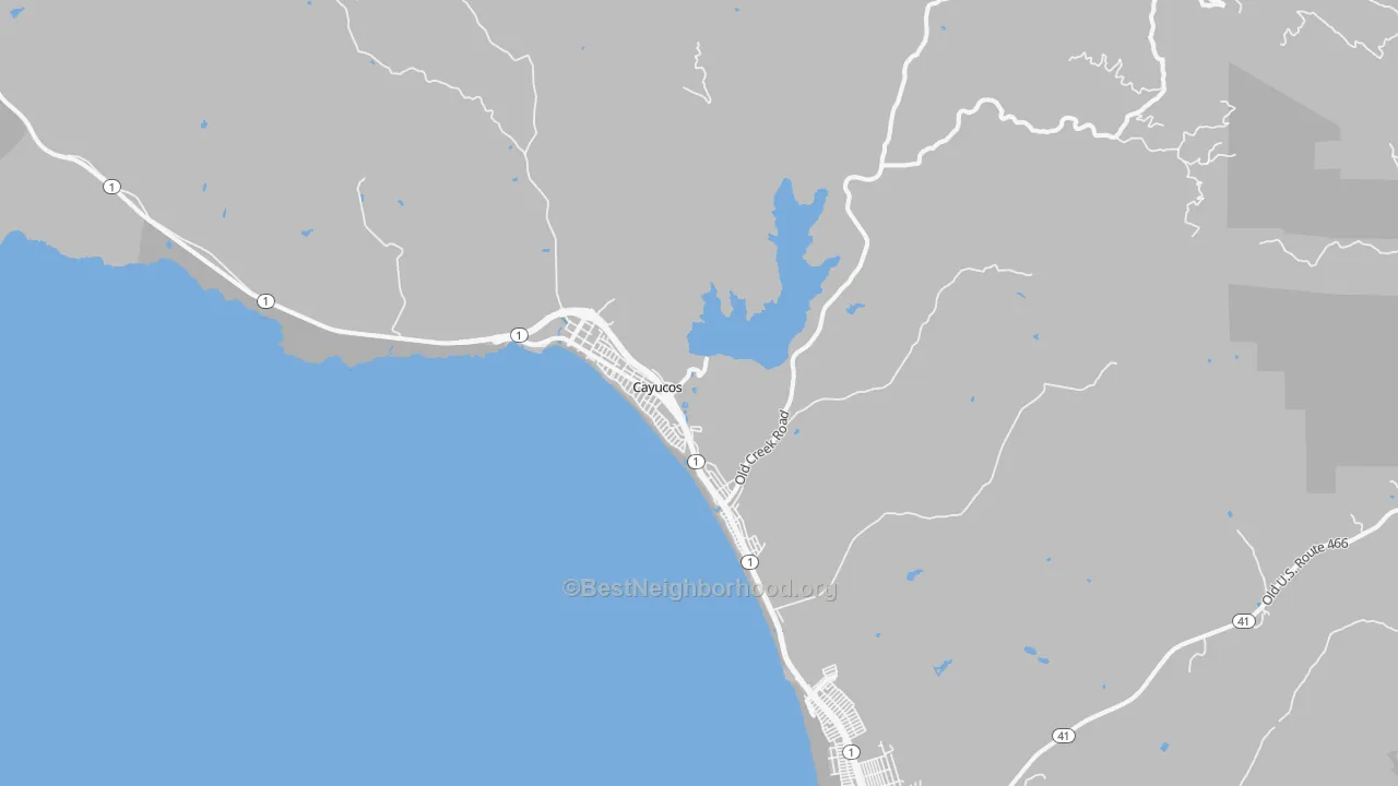 Transit Grade map of Cayucos, CA