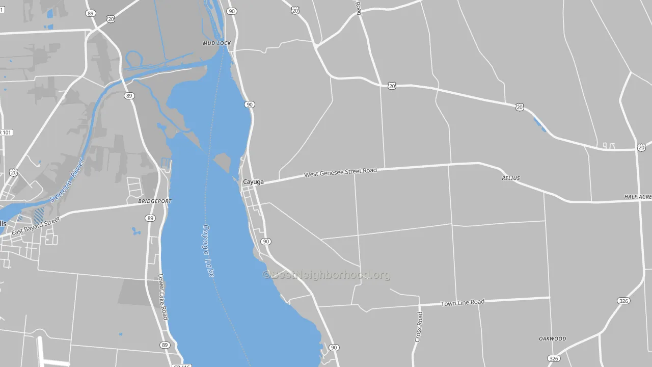 Transit Grade map of Cayuga, NY