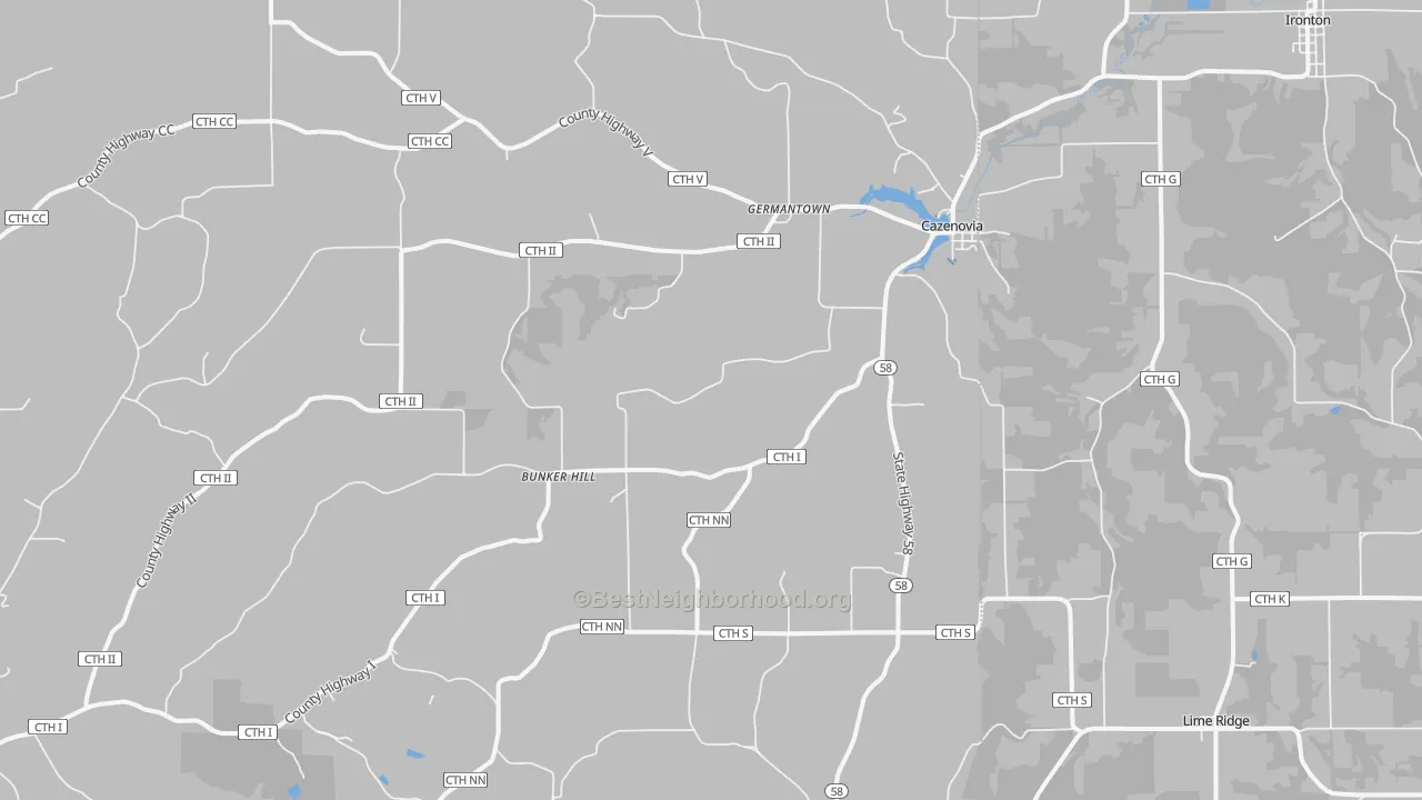 Transit Grade map of Cazenovia, WI