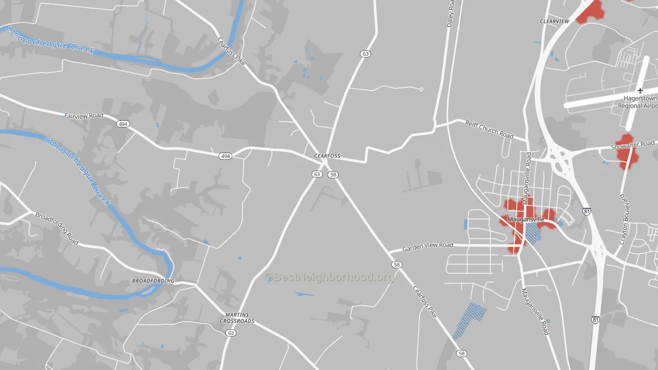 Transit Grade map of Cearfoss, MD