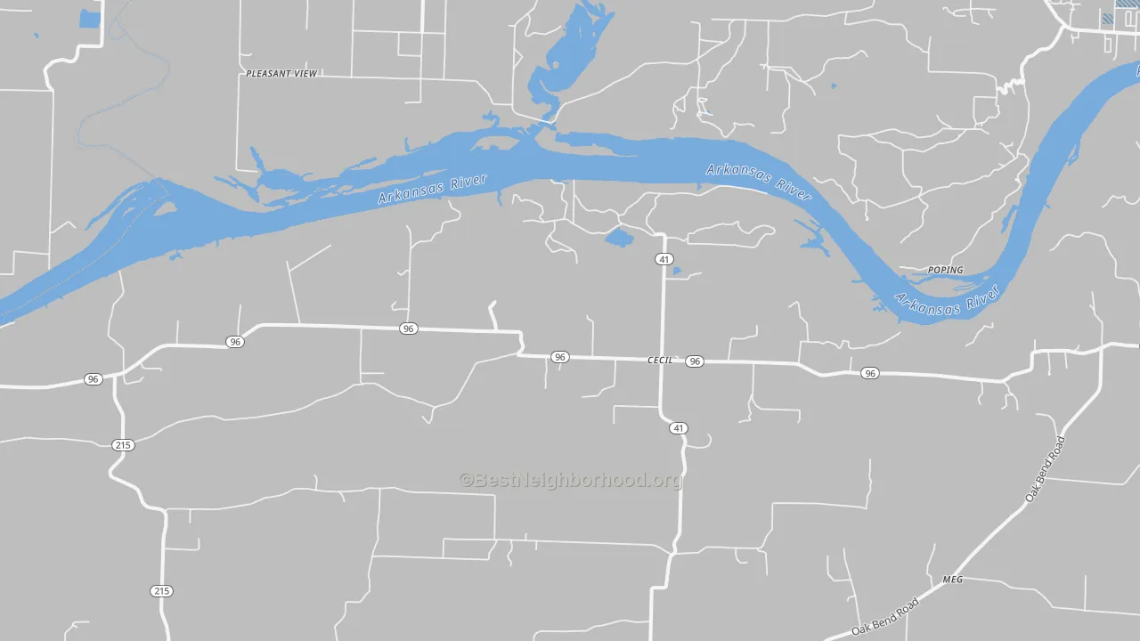 Transit Grade map of Cecil, AR