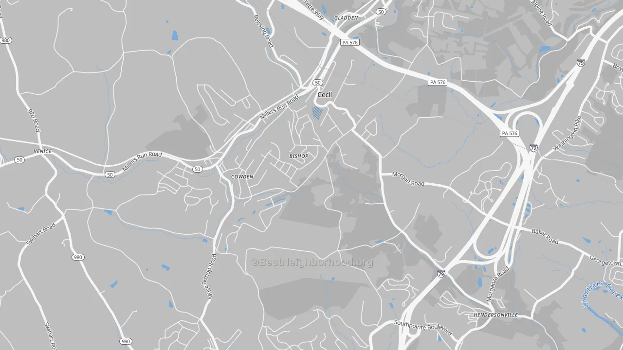 Transit Grade map of Cecil-Bishop, PA