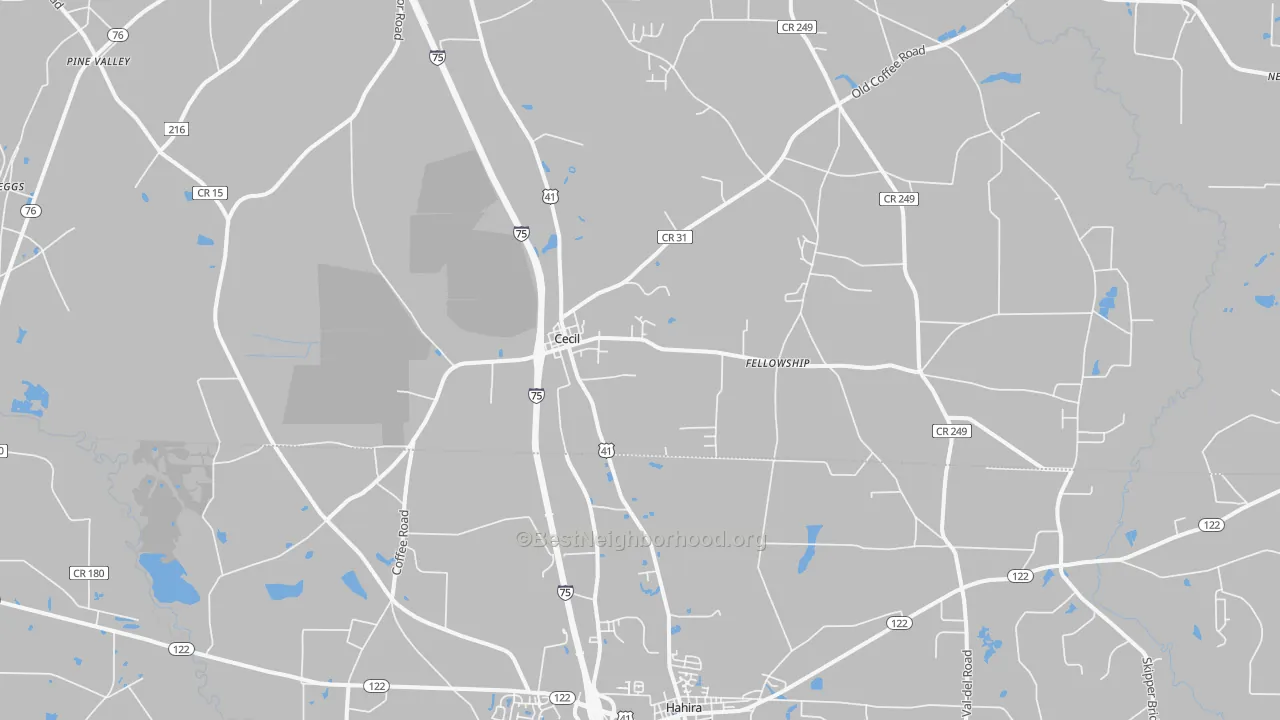 Transit Grade map of Cecil, GA