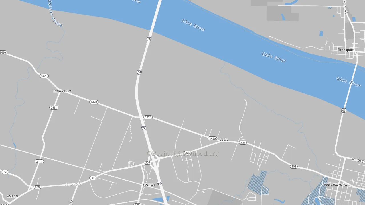 Transit Grade map of Cecil, KY