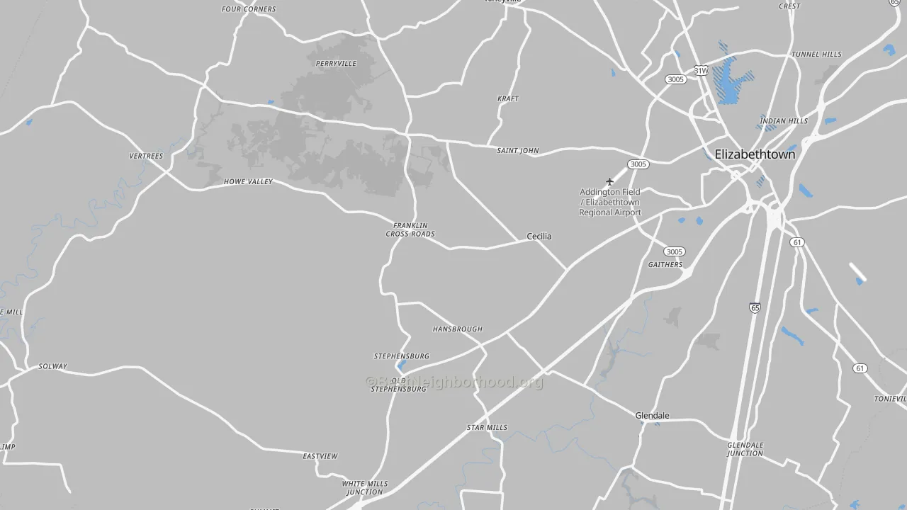 Transit Grade map of Cecilia, KY