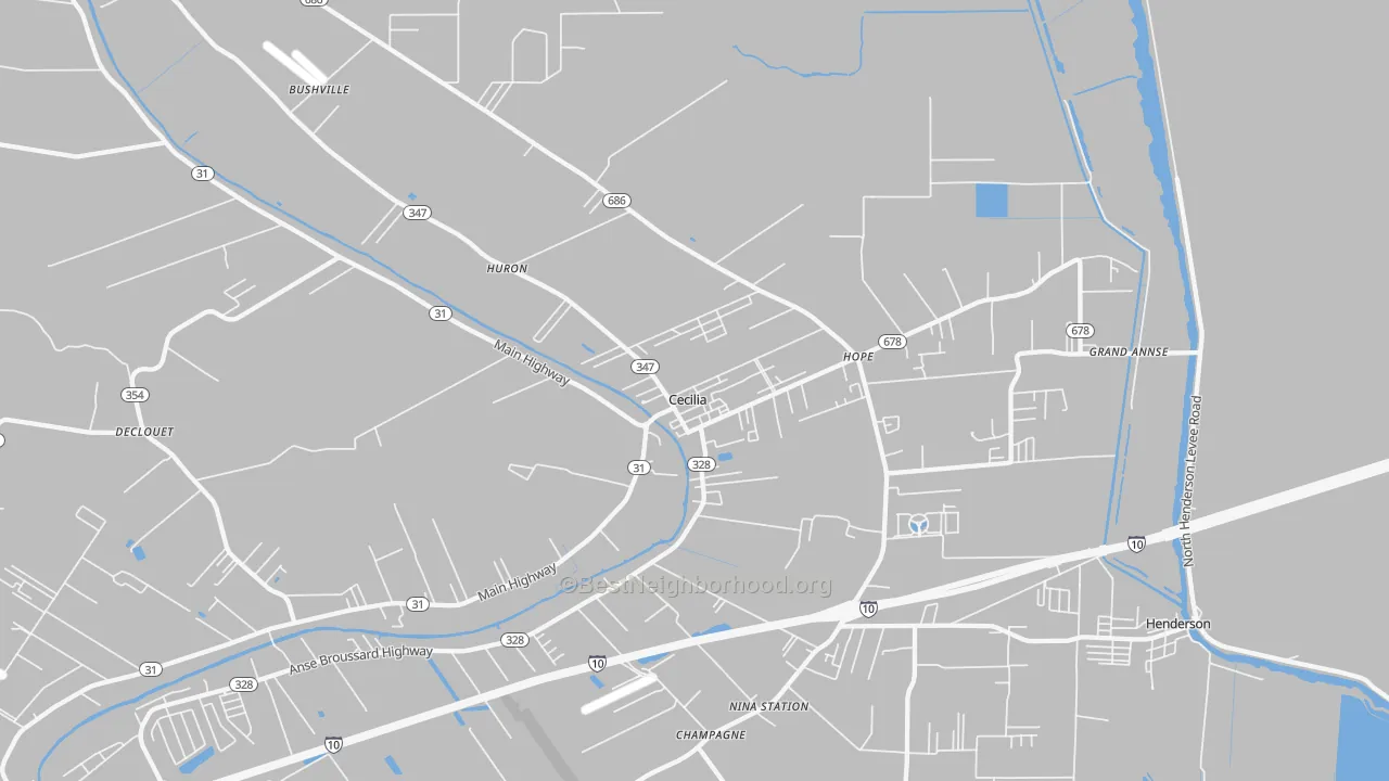 Transit Grade map of Cecilia, LA