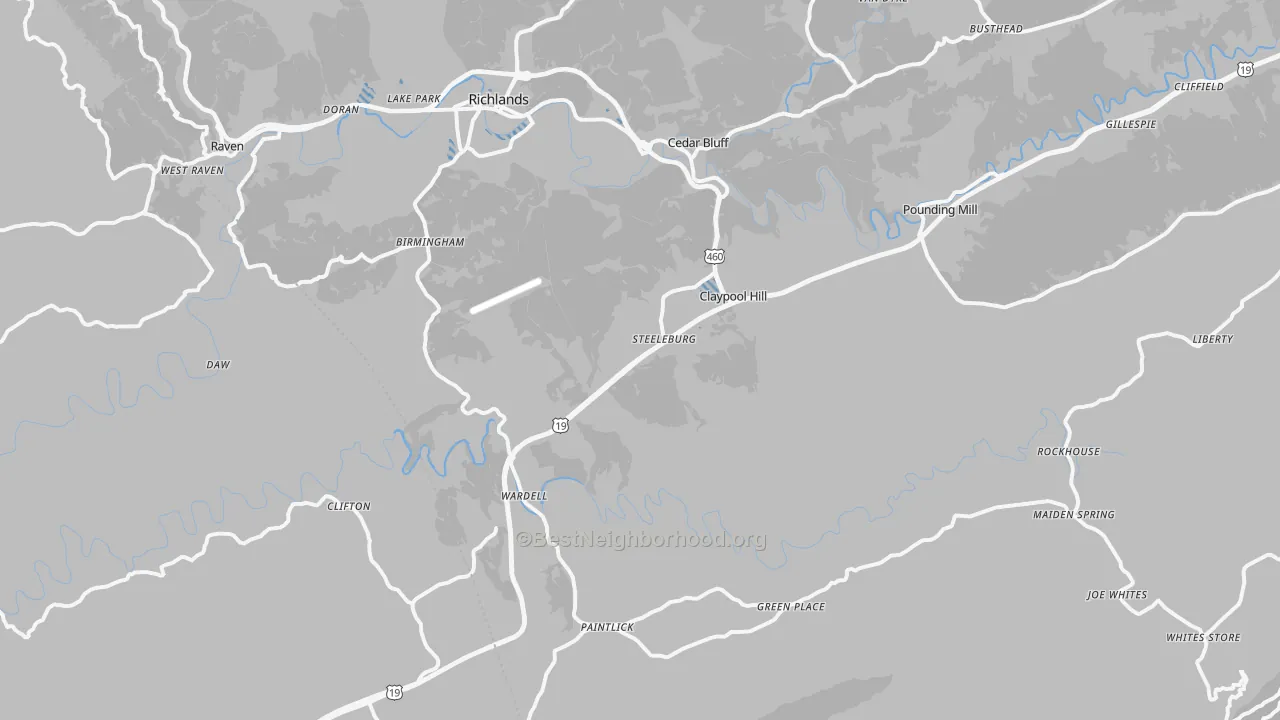 Transit Grade map of Cedar Bluff, VA