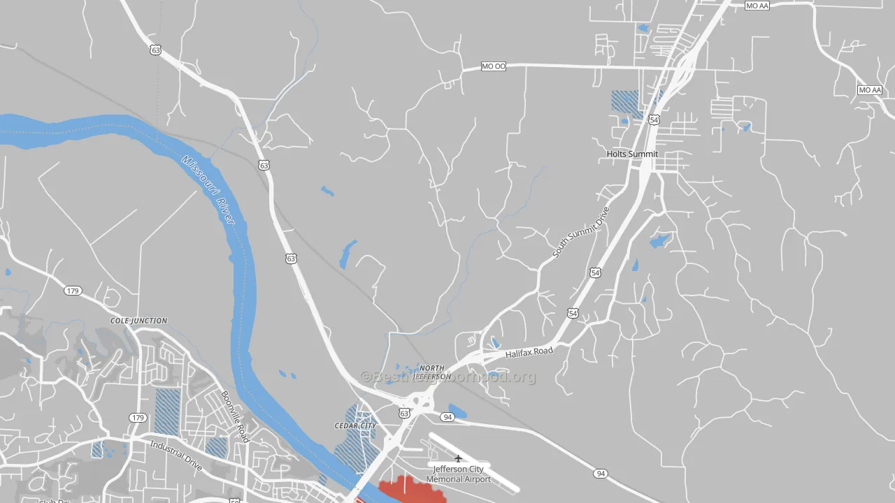 Transit Grade map of Cedar City, MO