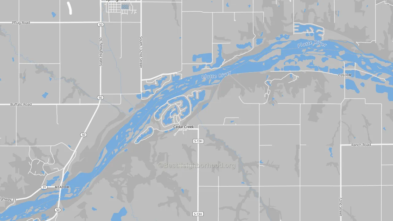 Transit Grade map of Cedar Creek, NE