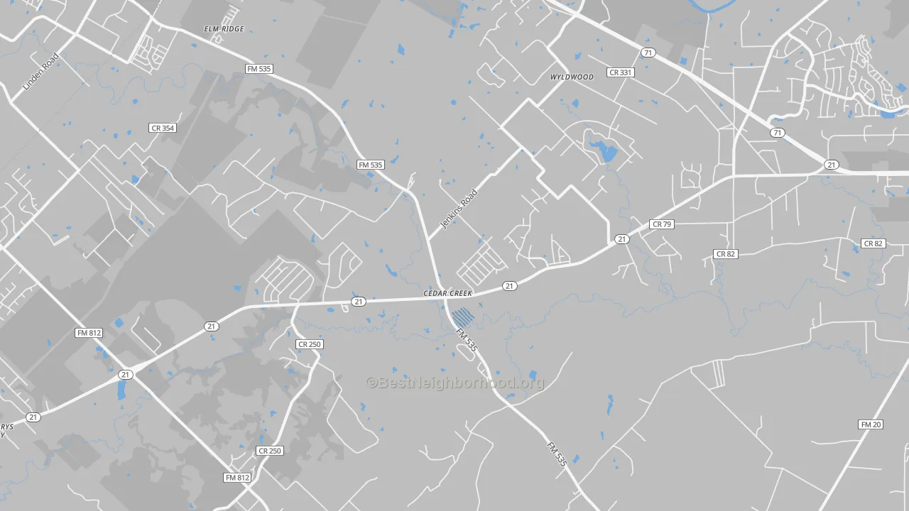 Transit Grade map of Cedar Creek, TX