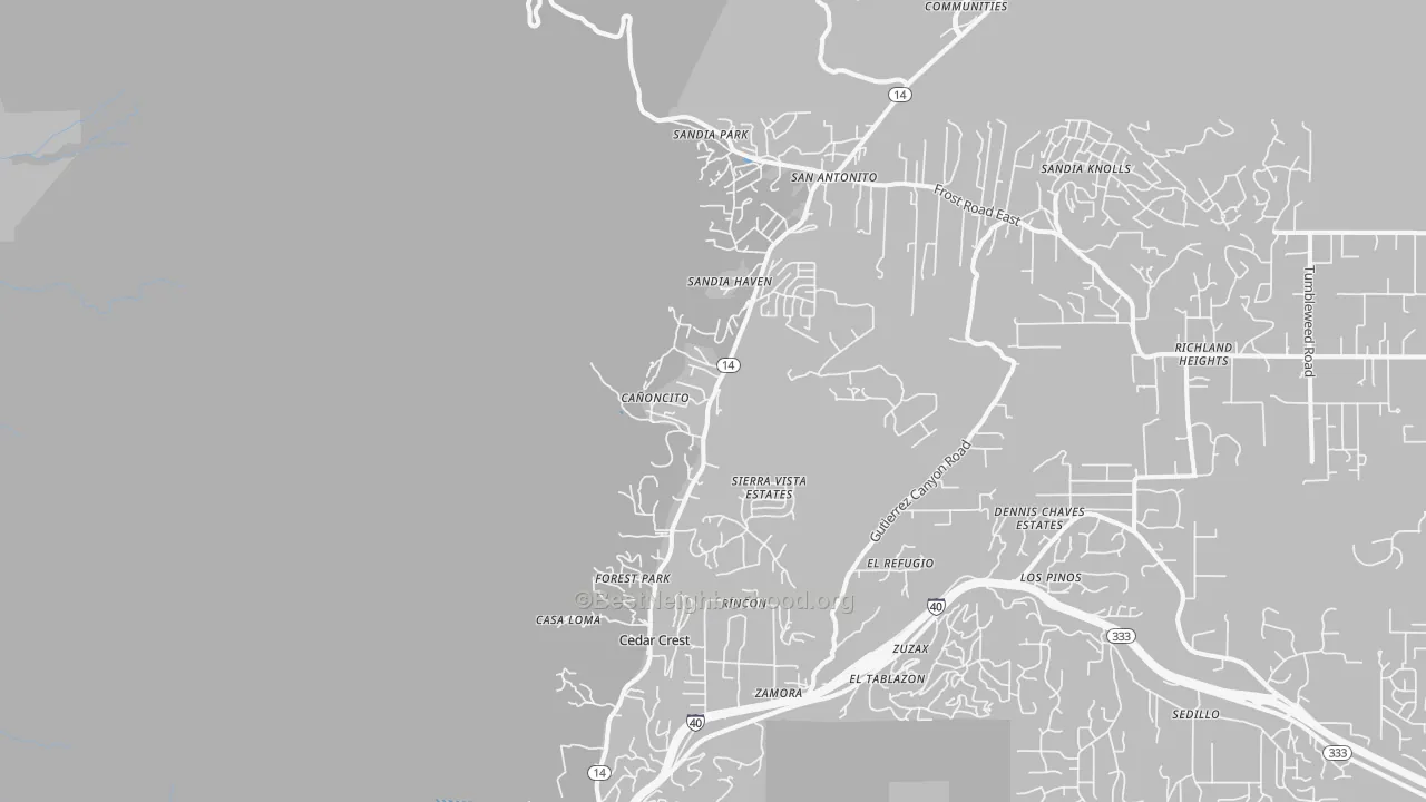Transit Grade map of Cedar Crest, NM