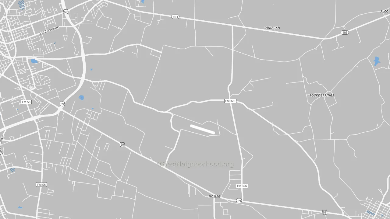 Transit Grade map of Cedar Grove, TX