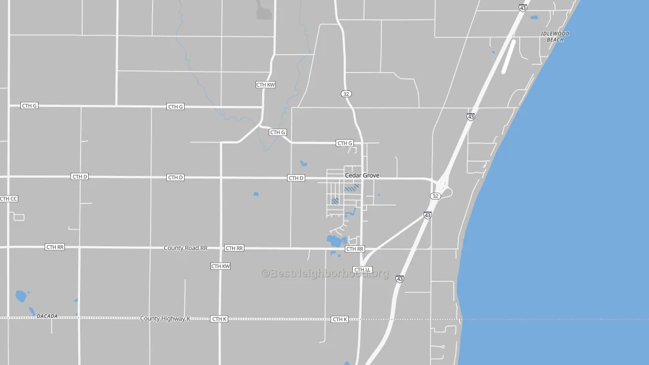 Transit Grade map of Cedar Grove, WI