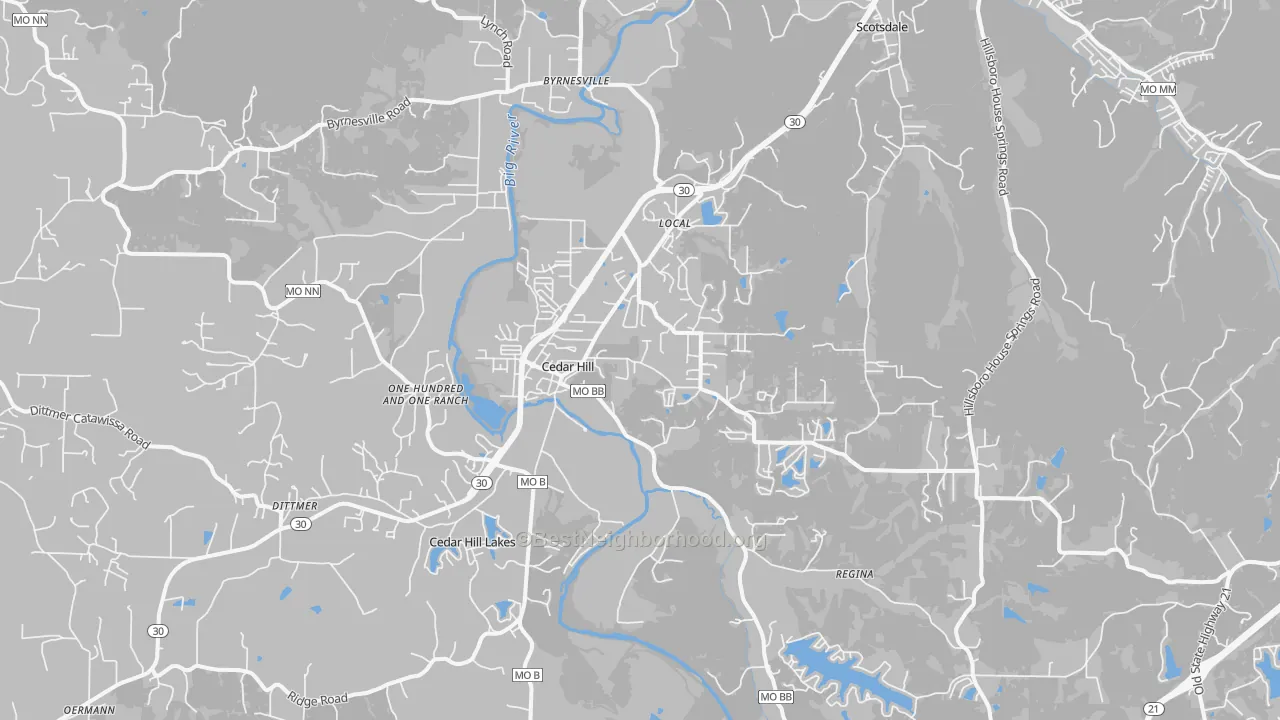 Transit Grade map of Cedar Hill, MO