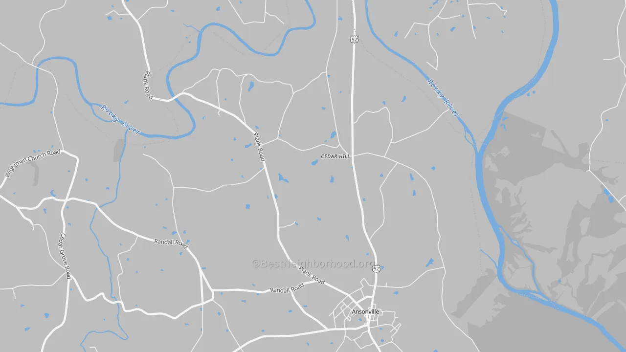 Transit Grade map of Cedar Hill, NC