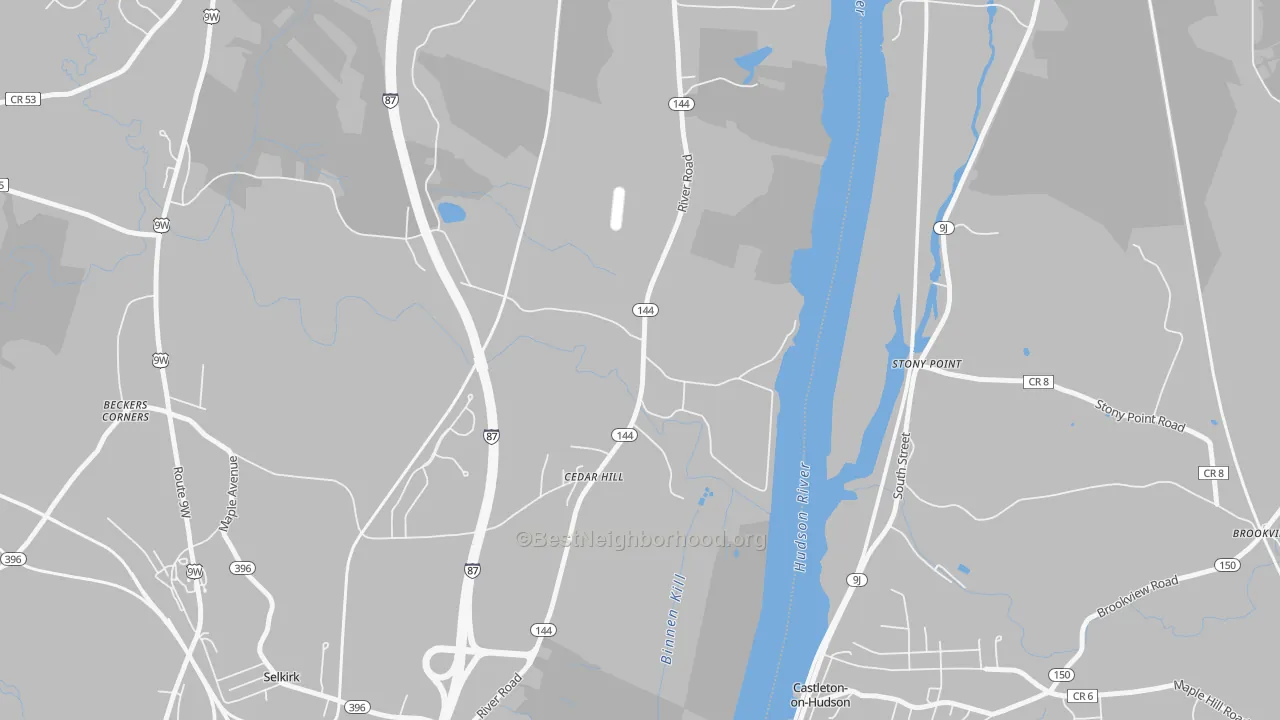 Transit Grade map of Cedar Hill, NY