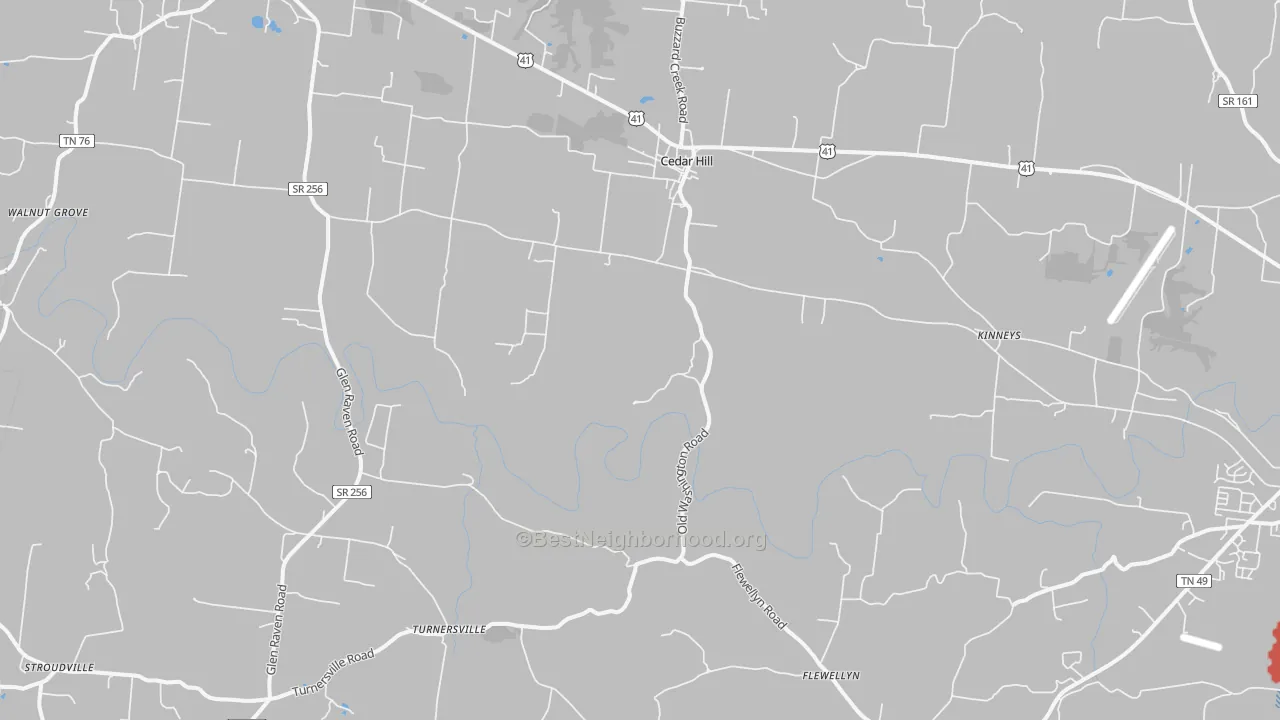 Transit Grade map of Cedar Hill, TN
