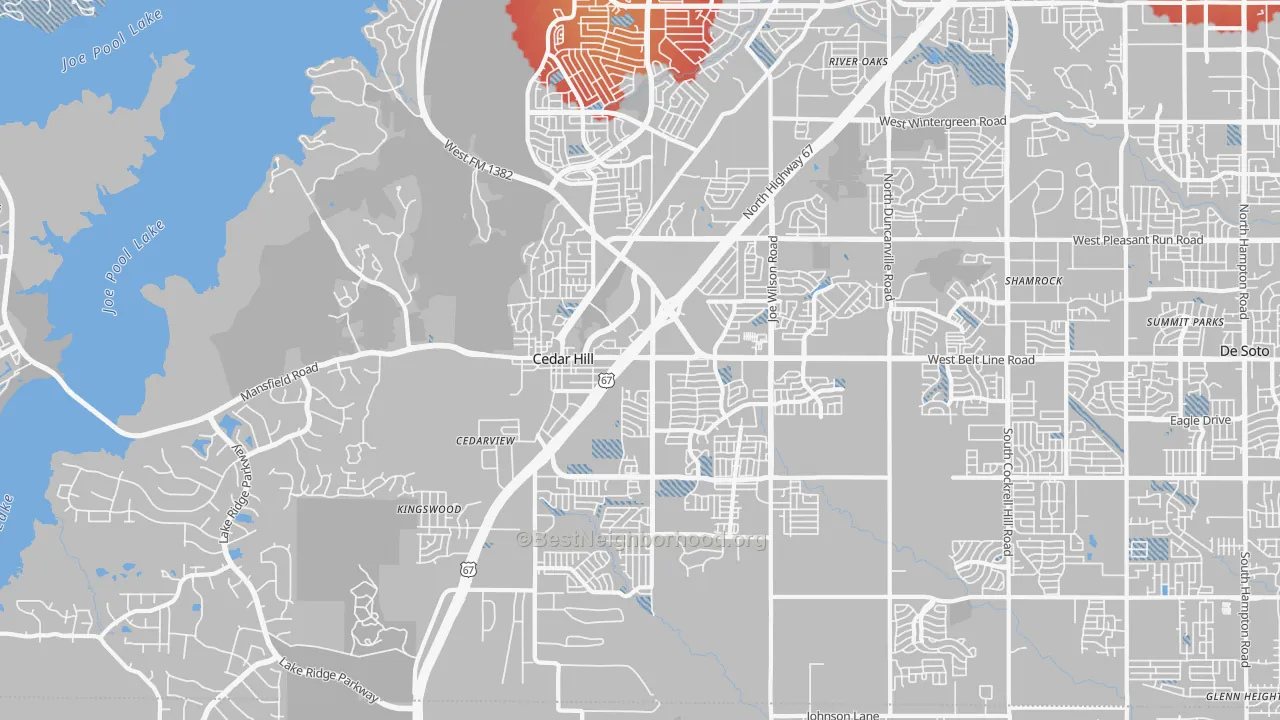 Transit Grade map of Cedar Hill, TX