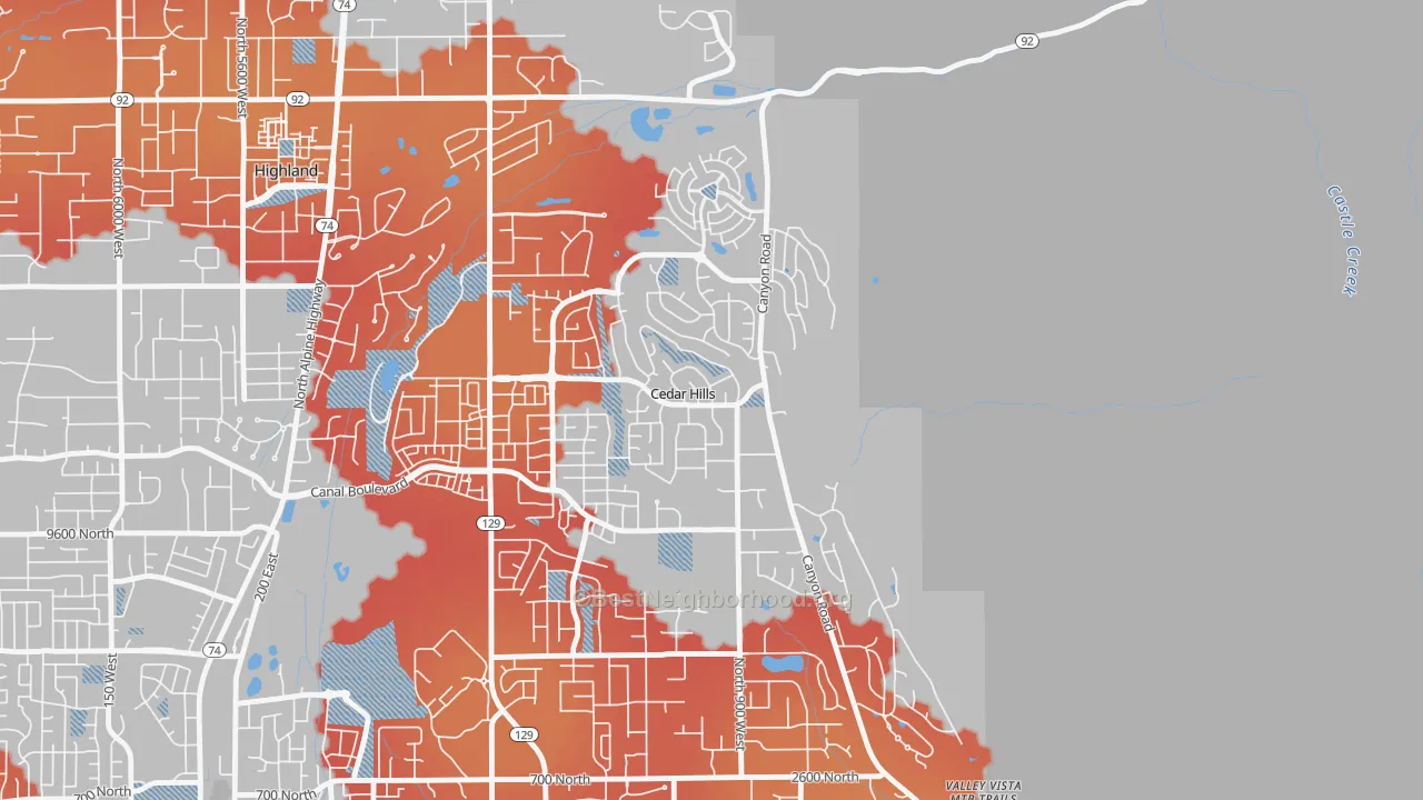 Transit Grade map of Cedar Hills, UT