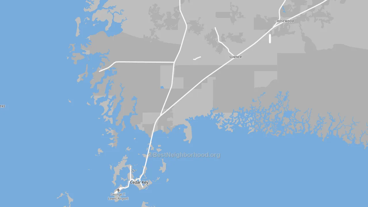 Transit Grade map of Cedar Key, FL