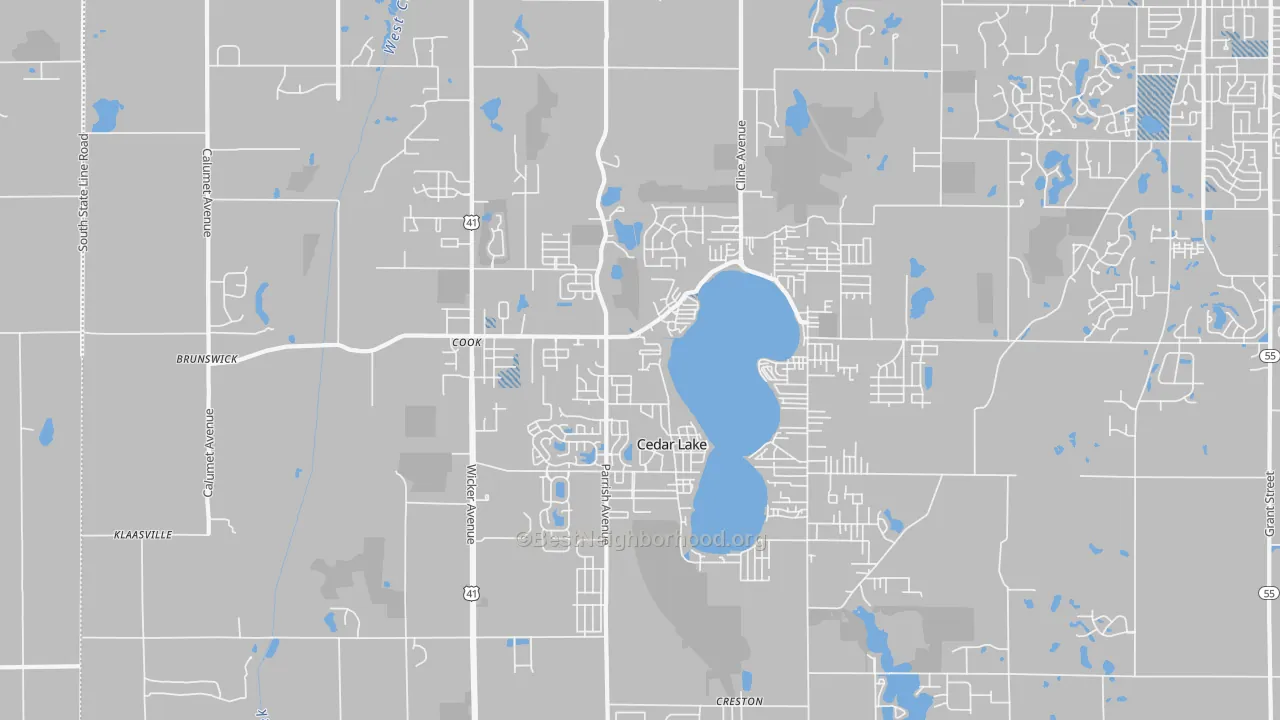 Transit Grade map of Cedar Lake, IN