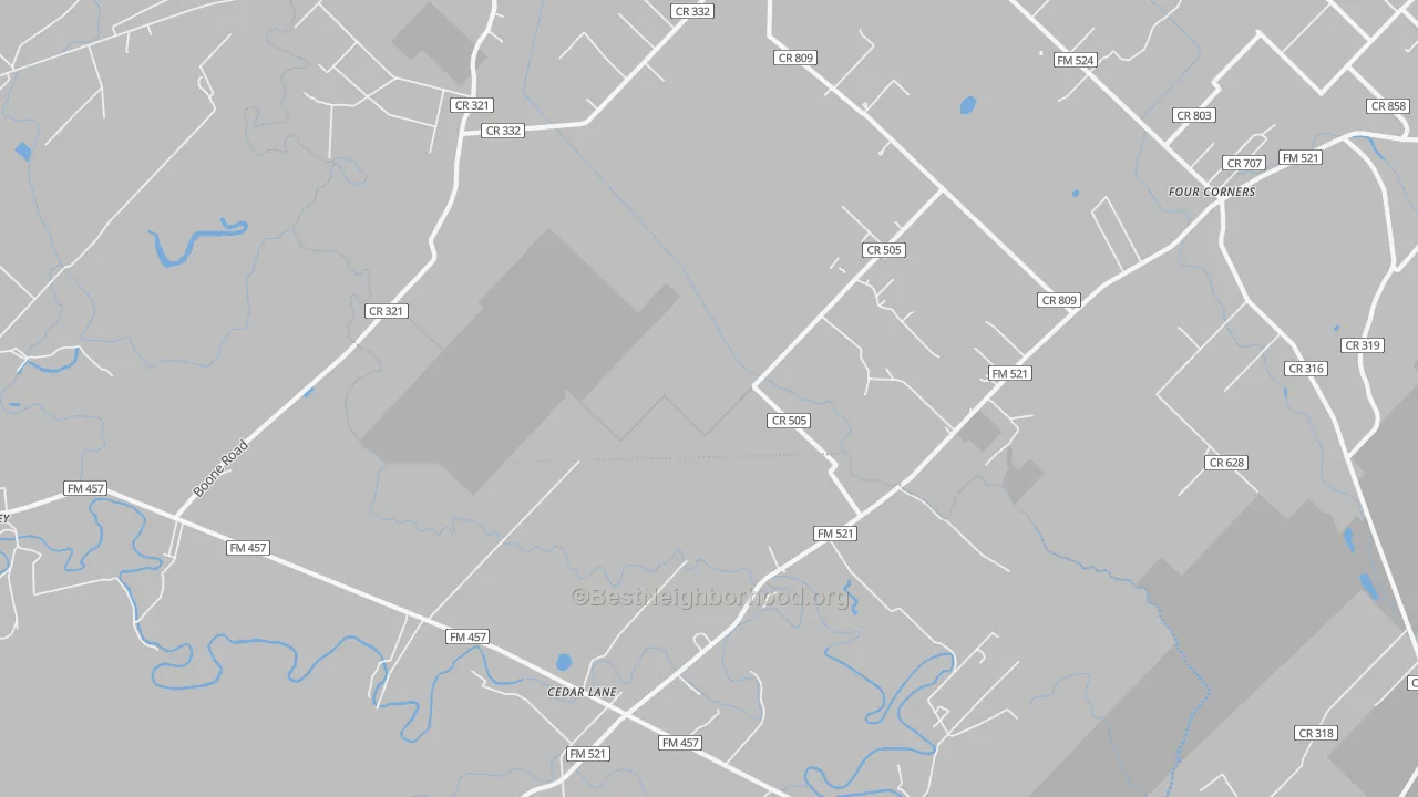Transit Grade map of Cedar Lane, TX