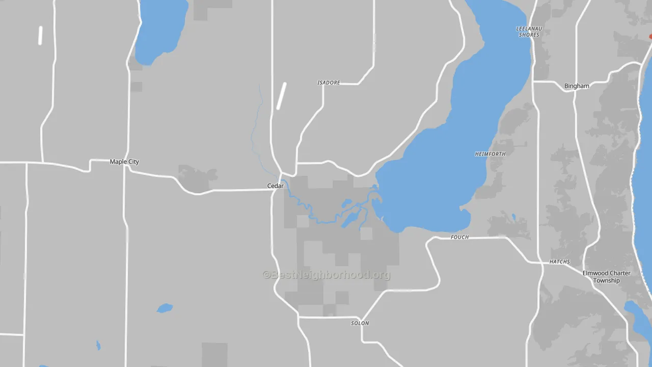 Transit Grade map of Cedar, MI