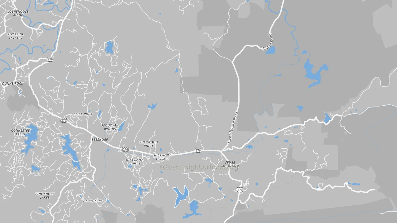 Transit Grade map of Cedar Mountain, NC