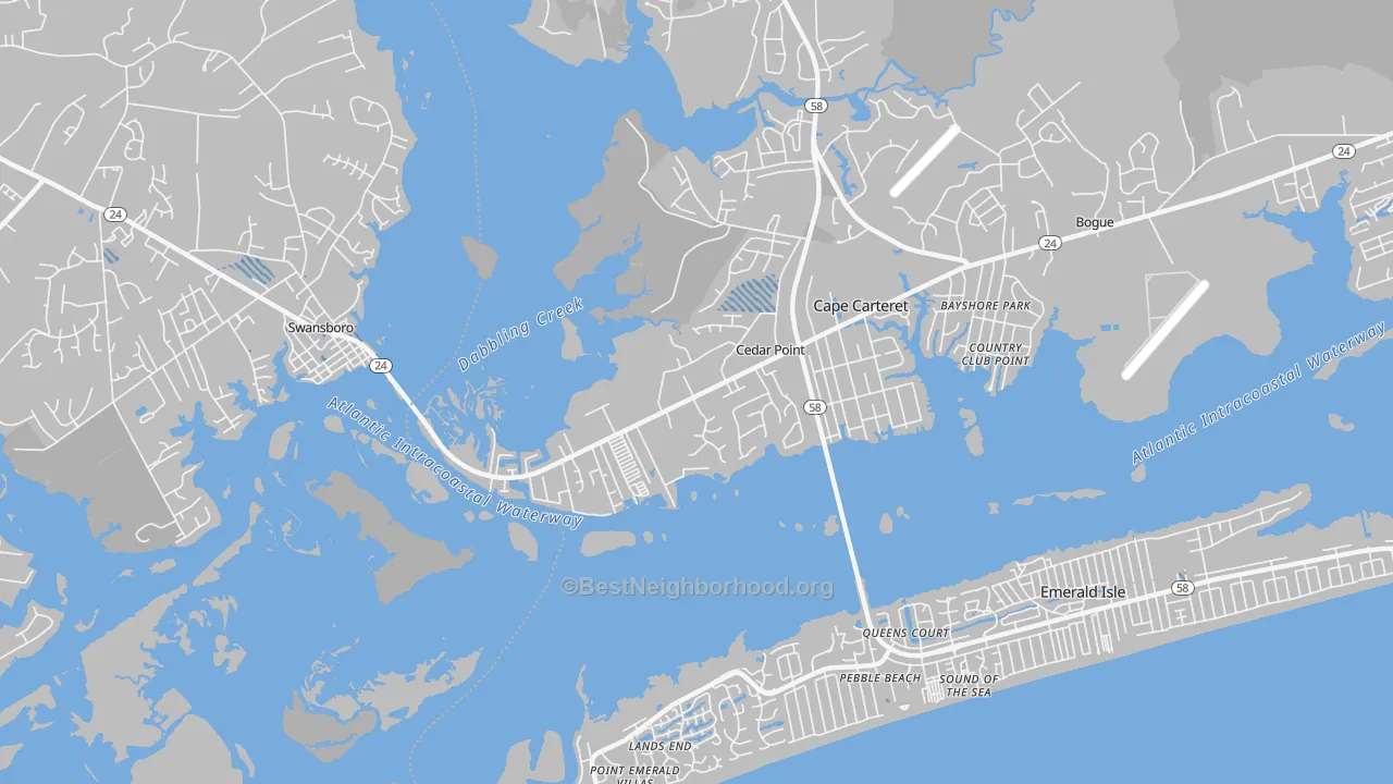 Transit Grade map of Cedar Point, NC