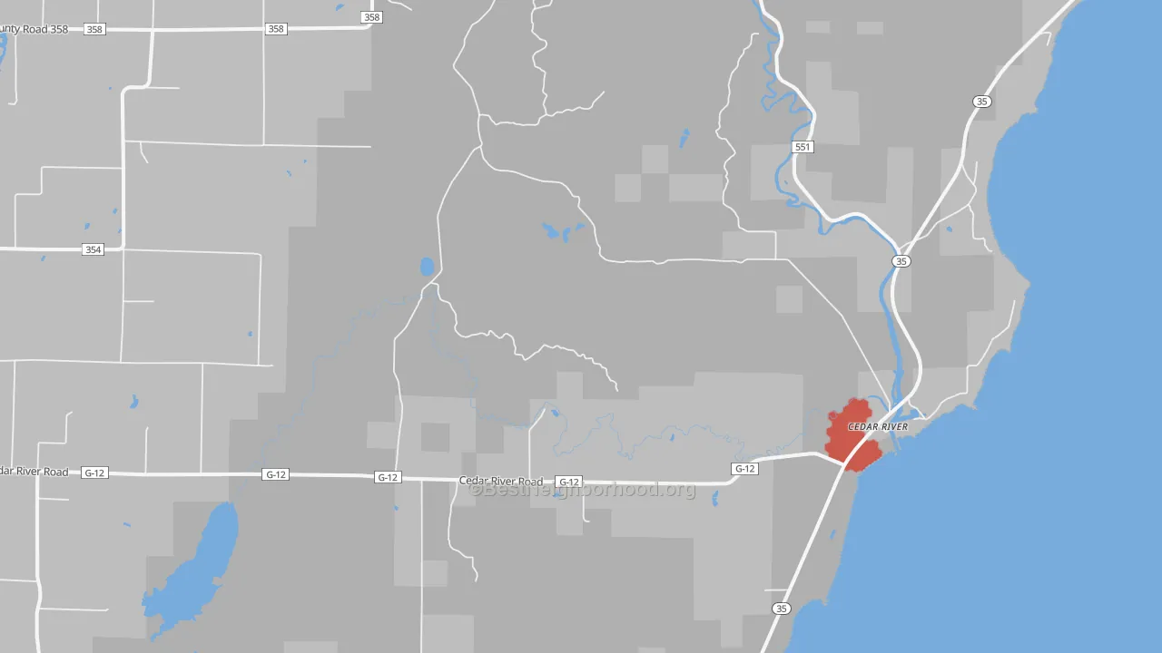 Transit Grade map of Cedar River, MI