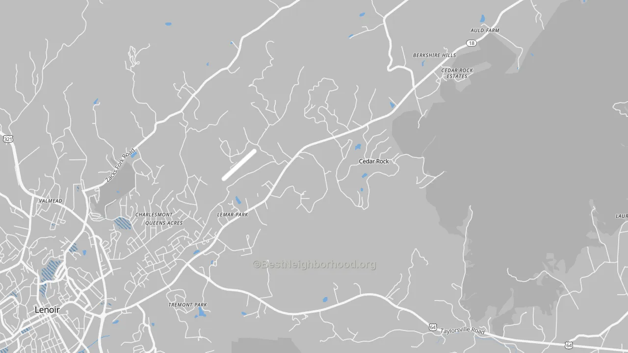 Transit Grade map of Cedar Rock, NC