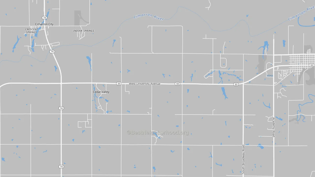 Transit Grade map of Cedar Valley, OK