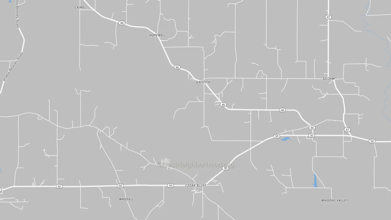 Transit Grade map of Cedarbluff, MS