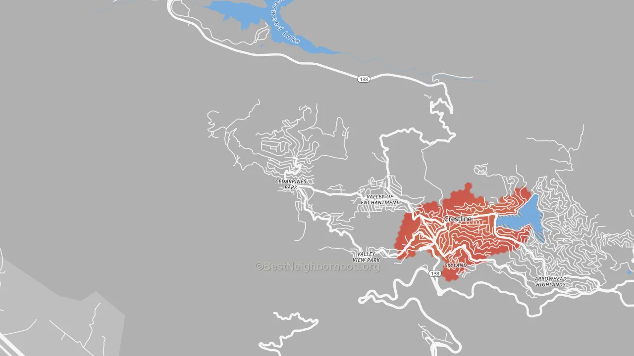 Transit Grade map of Cedarpines Park, CA