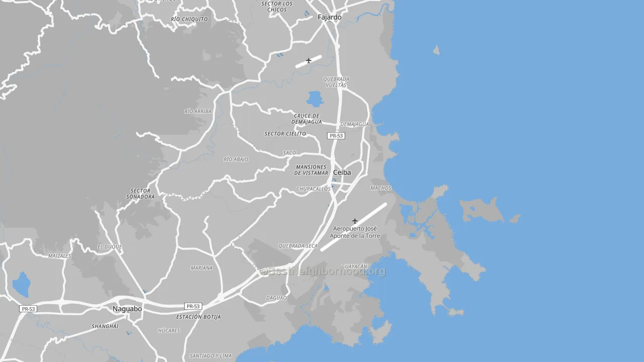 Transit Grade map of Ceiba Municipio, PR