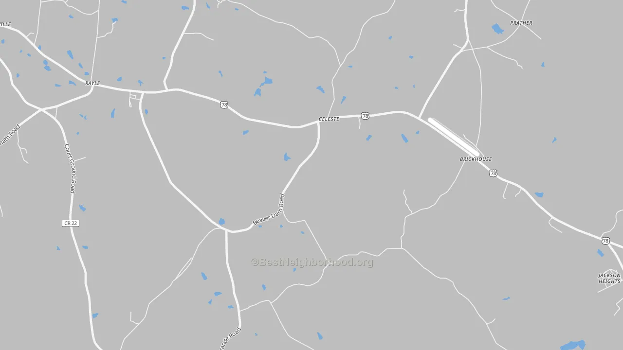 Transit Grade map of Celeste, GA