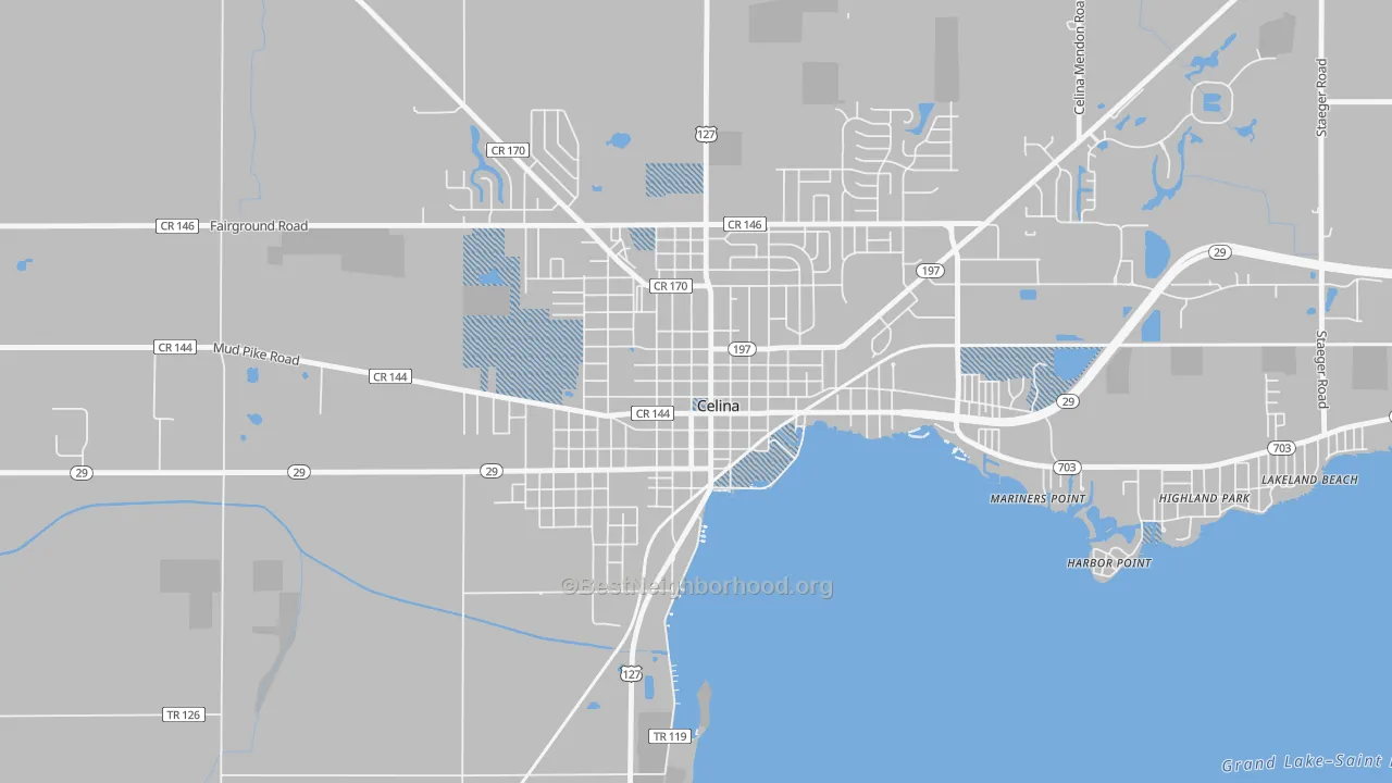 Transit Grade map of Celina Main Street Historic District, Celina, OH