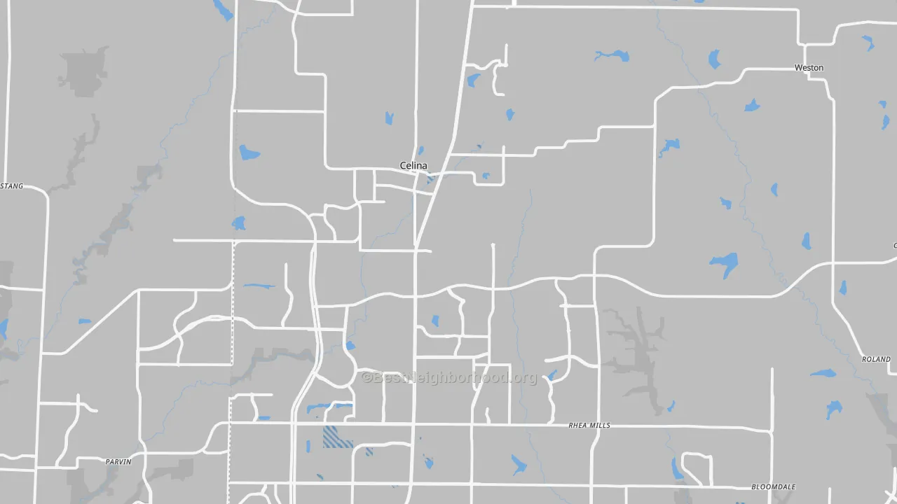 Transit Grade map of Celina, TX