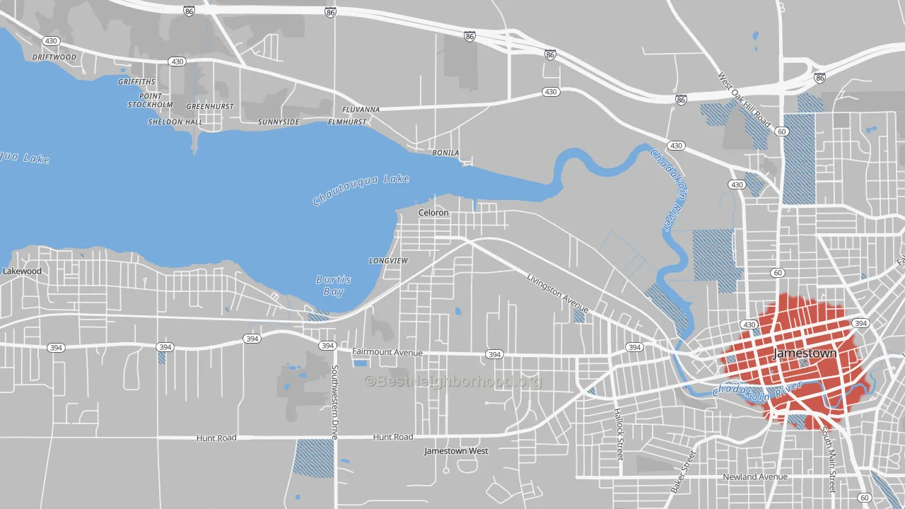 Transit Grade map of Celoron, NY