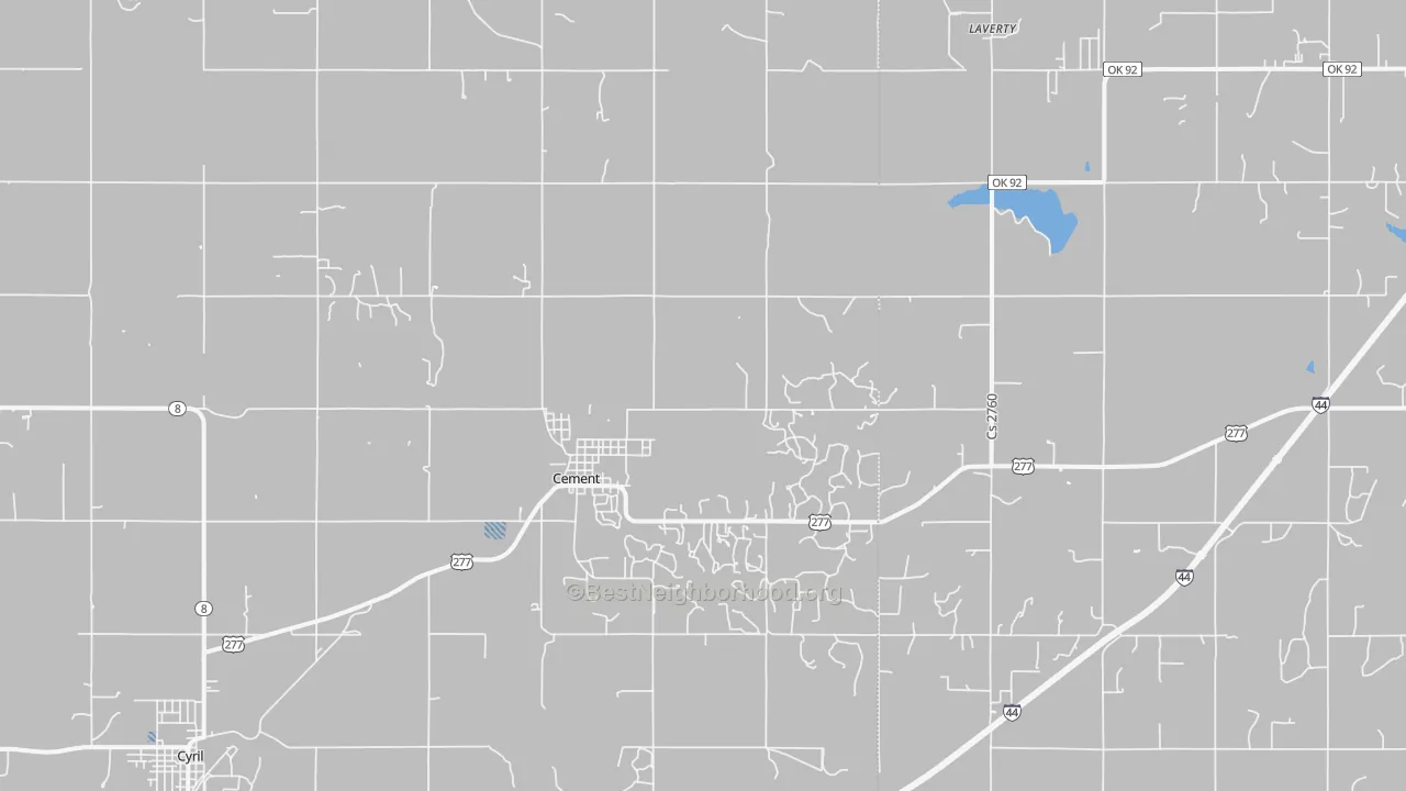 Transit Grade map of Cement, OK