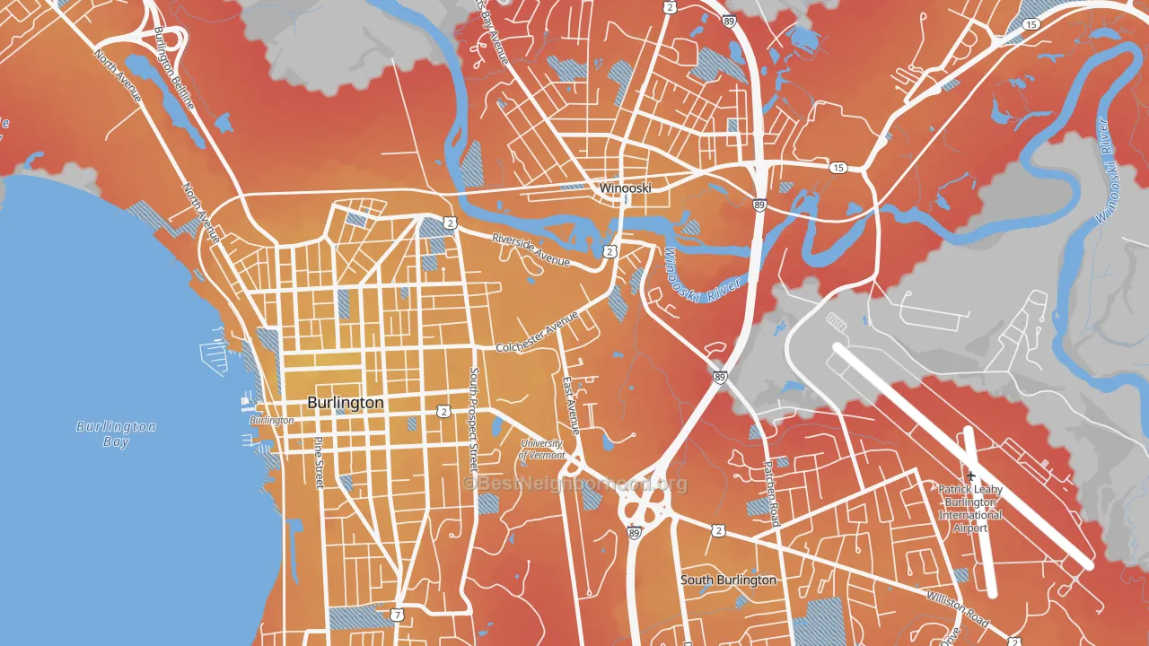 Transit Grade map of Centennial, Burlington, VT