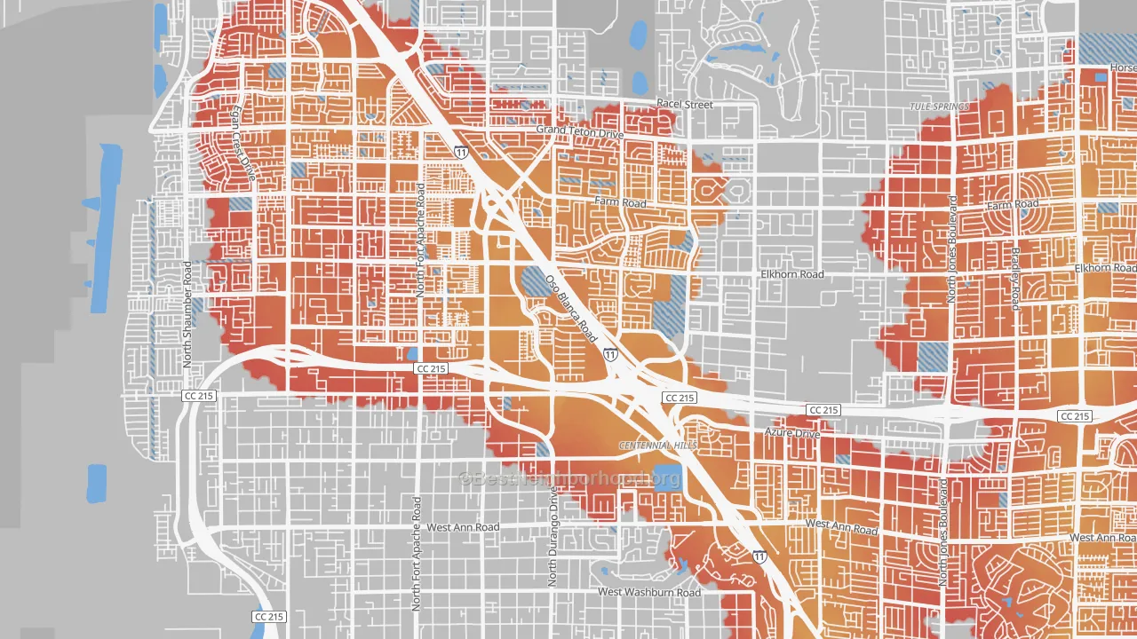 Transit Grade map of Centennial Hills, Las Vegas, NV