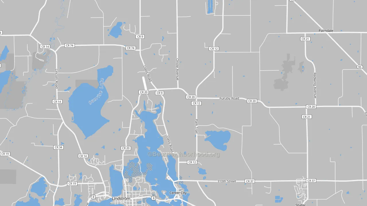 Transit Grade map of Center City, MN