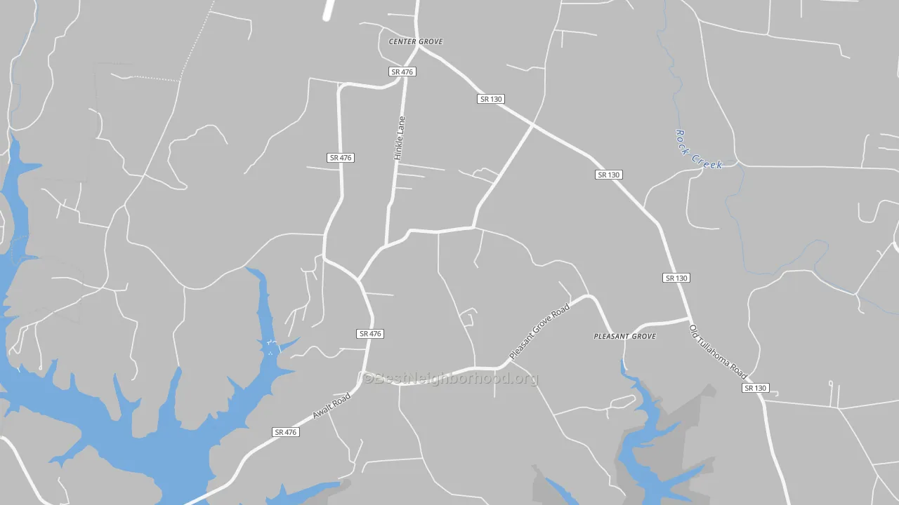 Transit Grade map of Center Grove, TN