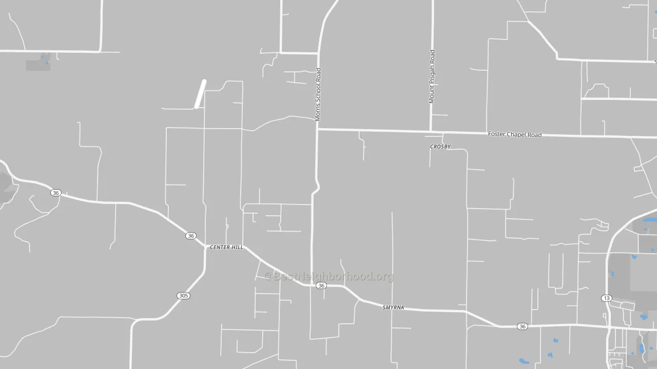 Transit Grade map of Center Hill, AR