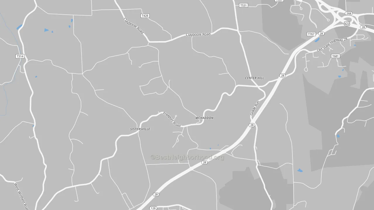 Transit Grade map of Center Hill, PA