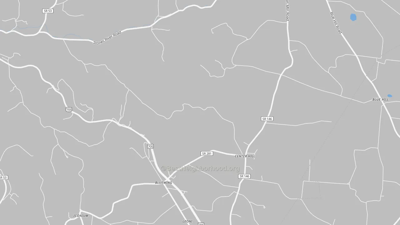 Transit Grade map of Center Hill, TN