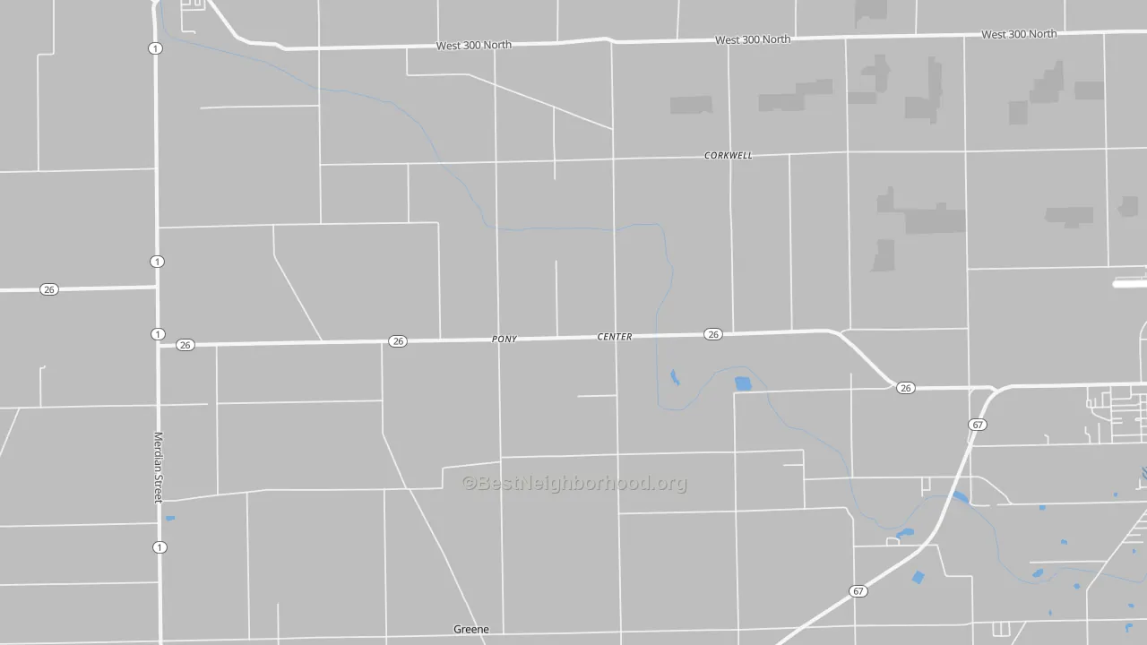 Transit Grade map of Center, IN
