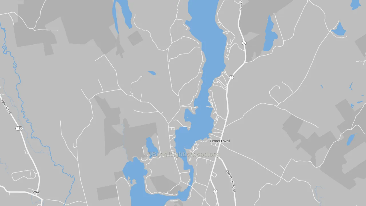 Transit Grade map of Center Lovell, ME